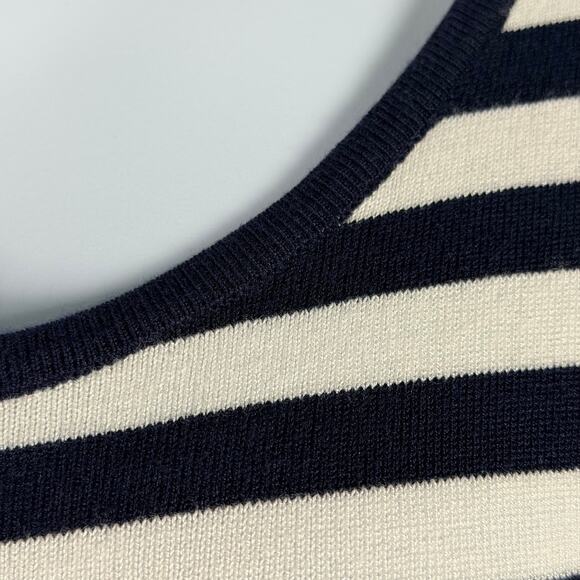 Soft Surroundings Sweater Tunic Womens XL Navy Stripe Knit Back Zip Margulies - Picture 3 of 10